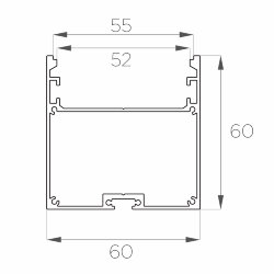 Профиль накладной алюминиевый LC-LP-6060-2 Anod