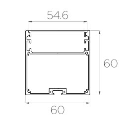 Профиль накладной алюминиевый LC-LP-6060-2 Anod