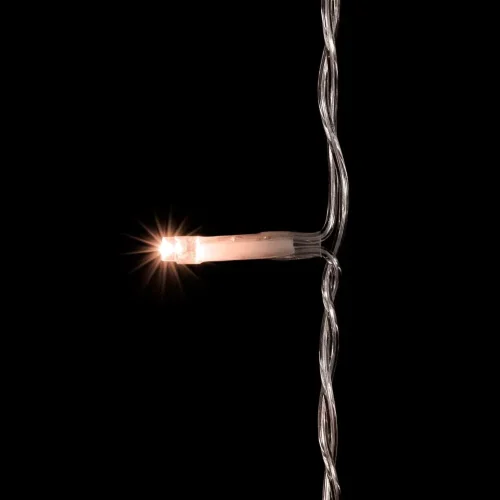 Гирлянда Занавес Облегченный 2 x 2 м Экстра Тепло-Белый 220В, 400 LED, Провод Прозрачный ПВХ, IP54. Фото 3.