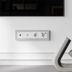 Рамка из поликарбоната на 4 поста Split дымчатый/белый, soft-touch W0043067