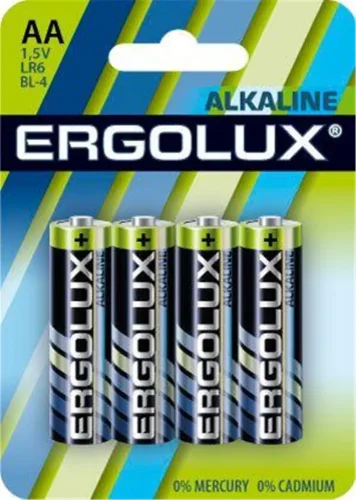 Элемент питания алкалиновый AA/LR6 1.5В Alkaline BL-4 (блист.4шт) Ergolux 11748 - фото