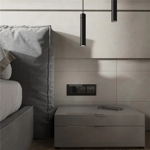 Розетка с заземлением, шторками и USB тип A+C (черный акрил) W1171748 - фото 4