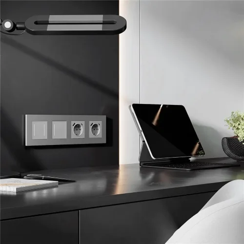 Рамка из поликарбоната на 4 поста Slab серебро софт W0042965 - фото 2