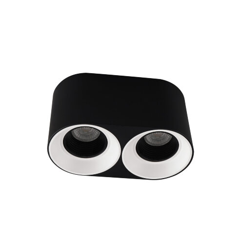 DK3096-BW+BK Светильник накладной IP 20, 10 Вт, GU5.3, LED, черно-белый/черный, пластик.