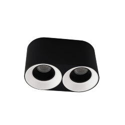 Светильник накладной IP 20, 10 Вт, GU5.3, LED, черно-белый/черный, пластик, Denkirs DK3096-BW+BK