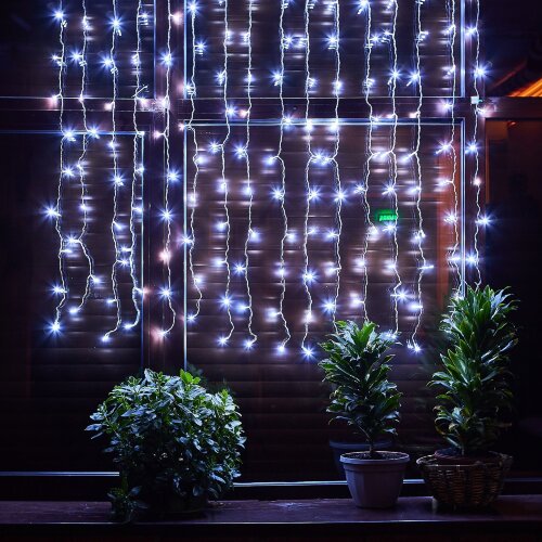 ULD-C1515-160-DTA WHITE IP20 Занавес светодиодный.1.5х1.5 м, 160 led, белый, с контроллером, провод прозрачный, IP20 - фото 7