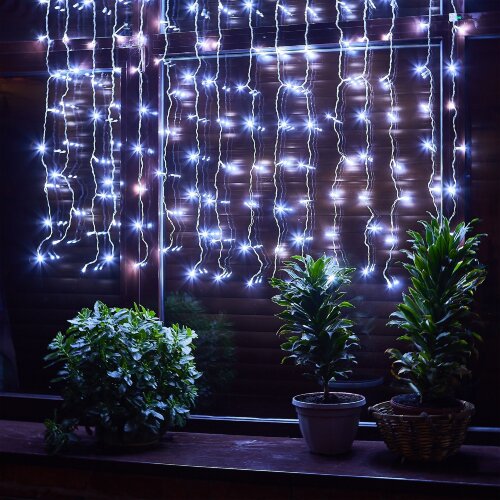 ULD-C1515-160-DTA WHITE IP20 Занавес светодиодный.1.5х1.5 м, 160 led, белый, с контроллером, провод прозрачный, IP20 - фото 8