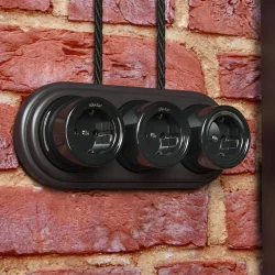 Ретро кабель витой 3х2,5 черный 20 м (под заказ) W6453308