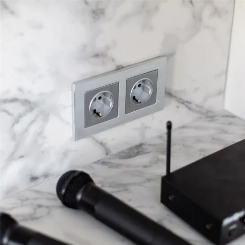 Рамка из металла на 2 поста Аluminium алюминий W0021706 - фото 8