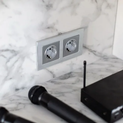 Рамка из металла на 2 поста Аluminium алюминий W0021706 - фото 8