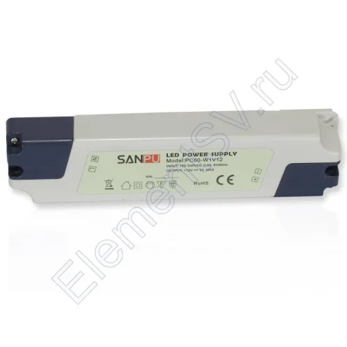 Блок питания PC60-W1V12 (12V 60W 5A IP40) - фото 2.