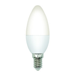 LED-C37-6W-3000K-E14-FR-DIM-SLS Лампа светодиодная, диммируемая, Форма свеча, матовая, Теплый белый свет 3000K