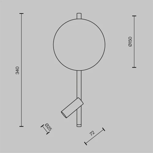 Настенный светильник (бра) Решение / Solution 3000К 9Вт (Черный) MOD450WL-L9BG3K - фото 7