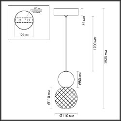 Подвес «ODEON LIGHT» 5008/7L, серия: CRYSTAL (крепление на планке)