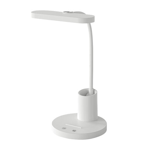 ULM-D603 10W-3000-6000K-DIM WHITE Светильник настольный светодиодный с подставкой под канцелярские принадлежности, Сенсорный выключатель, Диммер, Белый, TM Uniel - фото 1