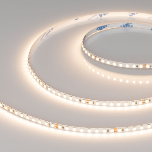 Светодиодная лента RT-A160-5mm 24V Warm3000 (9.6 W/m, IP20, 2835, 5m) (Arlight, Открытый) - фото 1