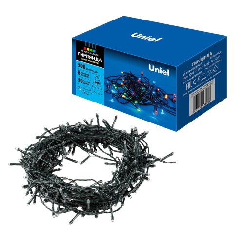 ULD-S3000-300-DGA MULTI IP20 Гирлянда светодиодная, 30м, 300 светодиодов, Разноцветный свет, Провод зеленый - фото 15