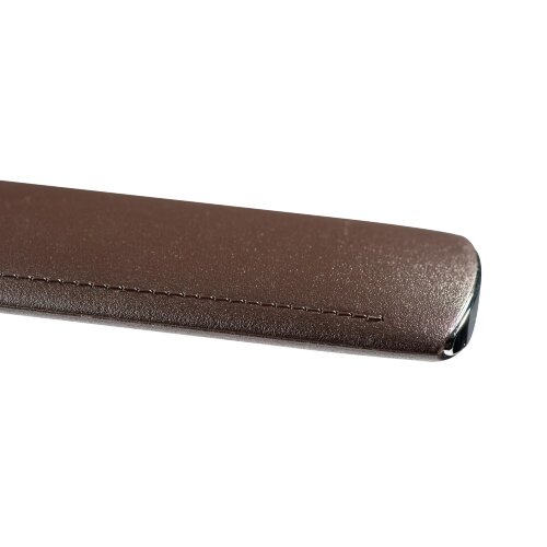 TLD-542 Brown-LED-300Lm-5000K-Dimmer Светильник настольный c часами, календарем, термометром, 5W, Сенсорный выключатель, Коричневый стилизован под кожу. - фото 5