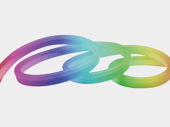 Неоновая Светодиодная лента SMD 220В 5050, 60 LED/м, 11 Вт/м, 220В , IP65, Цвет: RGB, NE-2180-220-11-RGB-65. Фото 2