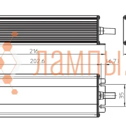 Драйвер для светодиодов 125W 1700mA 30-72V IP67 с проводами | 216x69x46мм | VS ECXe 1700.159 | - Vossloh-Schwabe