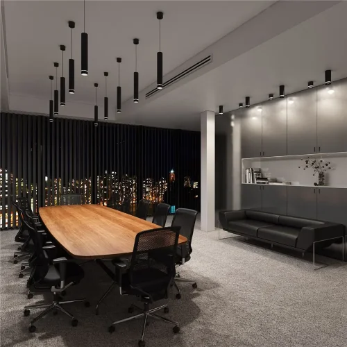 Подвесной светодиодный светильник DLR023 12W 4200K черный матовый - фото 4