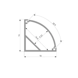 Угловой алюминиевый профиль для светодиодной ленты LL-2-ALP008 (053626)