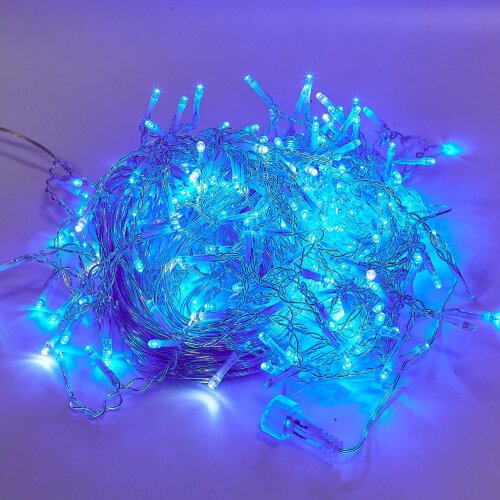 ULD-B10006-248-TTK BLUE-WHITE IP44 Бахрома светодиодная с эффектом мерцания, 10м, Соединяемая, 248 светодиодов, Синий и белый свет, Провод прозрачный - фото 8