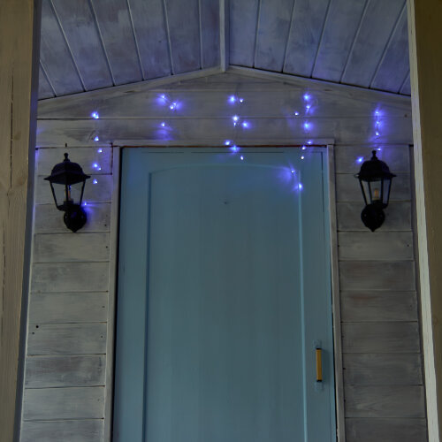 ULD-B10006-248-TTK BLUE-WHITE IP44 Бахрома светодиодная с эффектом мерцания, 10м, Соединяемая, 248 светодиодов, Синий и белый свет, Провод прозрачный - фото 12