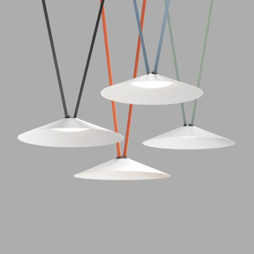 DK5568-WH+BK Cветильник для трека-ремня Belty, серия Flow, со светодиодом, D600*H122мм, 48V DC, 24W, RA90, 120°, 4000K, IP20, белый с черным, алюминий. Фото 2