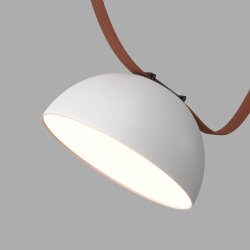 Cветильник для трека-ремня Belty Smart, серия Flow, со светодиодом, D220*H117мм, 48V DC, 24W, RA90, 120°, 3000-5700K, IP20, белый с черным, алюминий, Denkirs DK5660-WH+BK