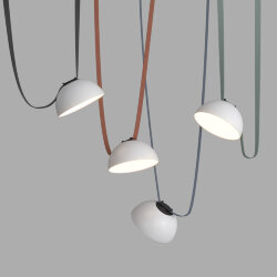 Cветильник для трека-ремня Belty Smart, серия Flow, со светодиодом, D220*H117мм, 48V DC, 24W, RA90, 120°, 3000-5700K, IP20, белый с черным, алюминий, Denkirs DK5660-WH+BK