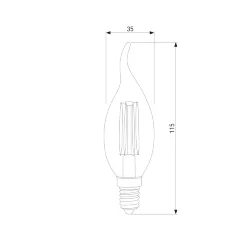 Филаментная светодиодная лампа "Свеча на ветру" C35 7W 4200K E14 (CW35 прозрачный) BLE1417 (049139)