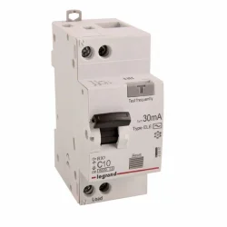 Выключатель автоматический дифференциального тока 2п (1P+N) C 10А 30мА тип AC 6кА RX3 ИЭК Leg 419397