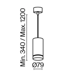 Подвесной светильник Orlo 4000K 1x12Вт 120° (Черный)