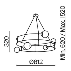 Подвесной светильник Баланс / Balance G9х6 (Черный) MOD317PL-06B