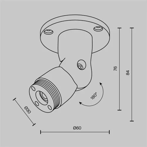 Шарнирное основание для накладного монтажа системы Shelf без ввода питания (Черный) - фото 5