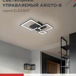 Светильник светодиодный ELEGANT ARISTO-B 60Вт 230В 3000-6500K 4700Лм 530х448х150мм пульт ДУ черный IN HOME
