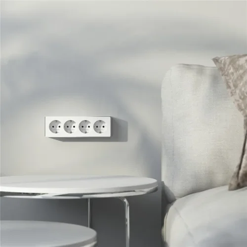 Розетка четверная с заземлением и шторками Gallant белая W5072210 - фото 4