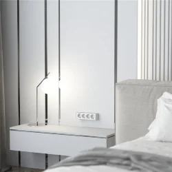 Розетка четверная с заземлением и шторками Gallant белая W5072210