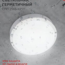 Светильник светодиодный герметичный СПП 2565-КРУГ 25Вт 6500К 2250Лм IP65 175мм IN HOME