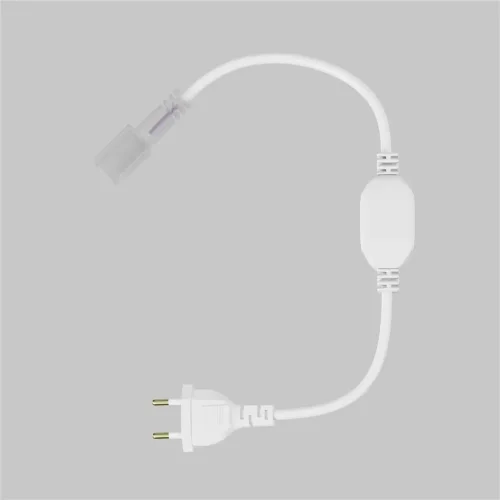 Коннектор питания с сетевой вилкой для гибкого неона AC220V 25x13 мм (Белый) - фото 3