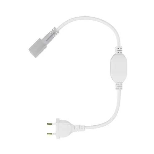 Коннектор питания с сетевой вилкой для гибкого неона AC220V 25x13 мм (Белый) - фото