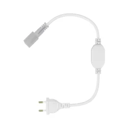 Коннектор питания с сетевой вилкой для гибкого неона AC220V 25x13 мм (Белый)