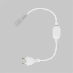 Коннектор питания с сетевой вилкой для гибкого неона AC220V 25x13 мм (Белый)