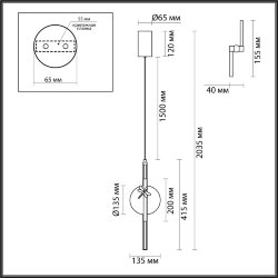 Подвес «ODEON LIGHT EXCLUSIVE» 5413/12L, серия: STREKOZA (крепление на планке)