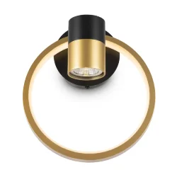 Настенный светильник (бра) FR6074WL-L12GB Тумблер / Tumbler 12;10 Вт LED (Черный с Золотом) FR6074WL-L12GB