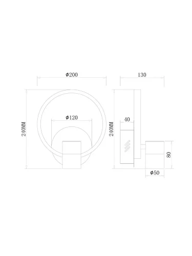Настенный светильник (бра) FR6074WL-L12GB Тумблер / Tumbler 12;10 Вт LED (Черный с Золотом) FR6074WL-L12GB - фото 4