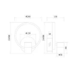 Настенный светильник (бра) FR6074WL-L12GB Тумблер / Tumbler 12;10 Вт LED (Черный с Золотом) FR6074WL-L12GB
