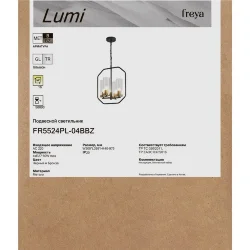 Подвесной светильник FR5524PL-04BBZ Люми / Lumi E27x4 (Черный и Бронза) FR5524PL-04BBZ