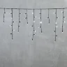 Гирлянда Бахрома с Колпачком 3,1 x 0,5 м Белая с Мерцанием Белого Диода 220В, 120 LED, Провод Черный ПВХ, IP65. Фото 6.